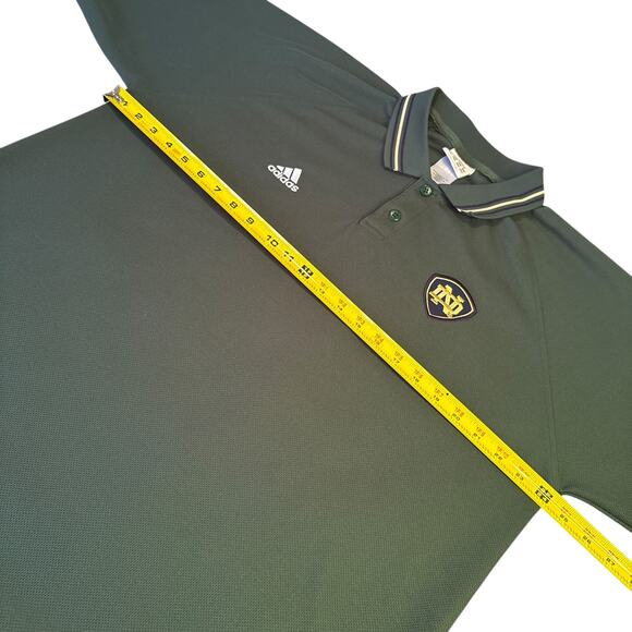 Adidas Notre Dame Football Golf Polo Green Shirt Sz XL - Picture 6 of 6